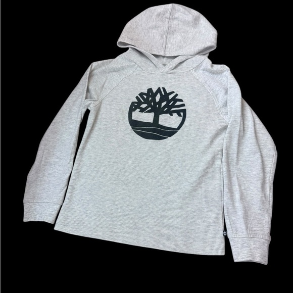 TIMBERLAND Hooded waffle T-Shirt Youth Boys 7 Long Sleeve Gray k233 - Picture 1 of 3